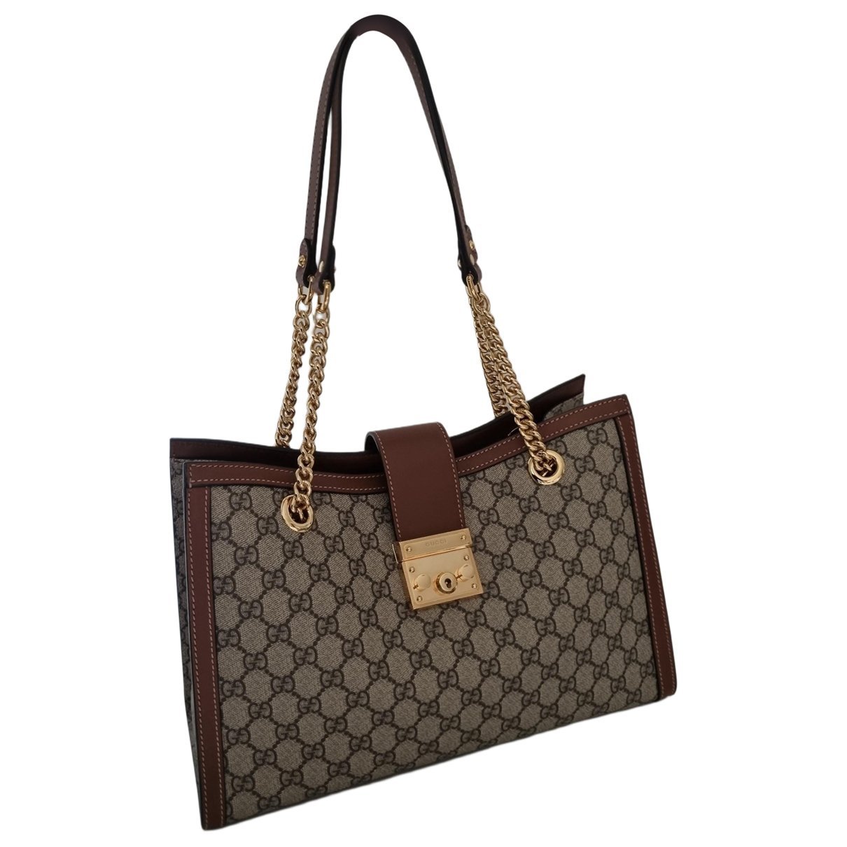 Padlock leather handbag
