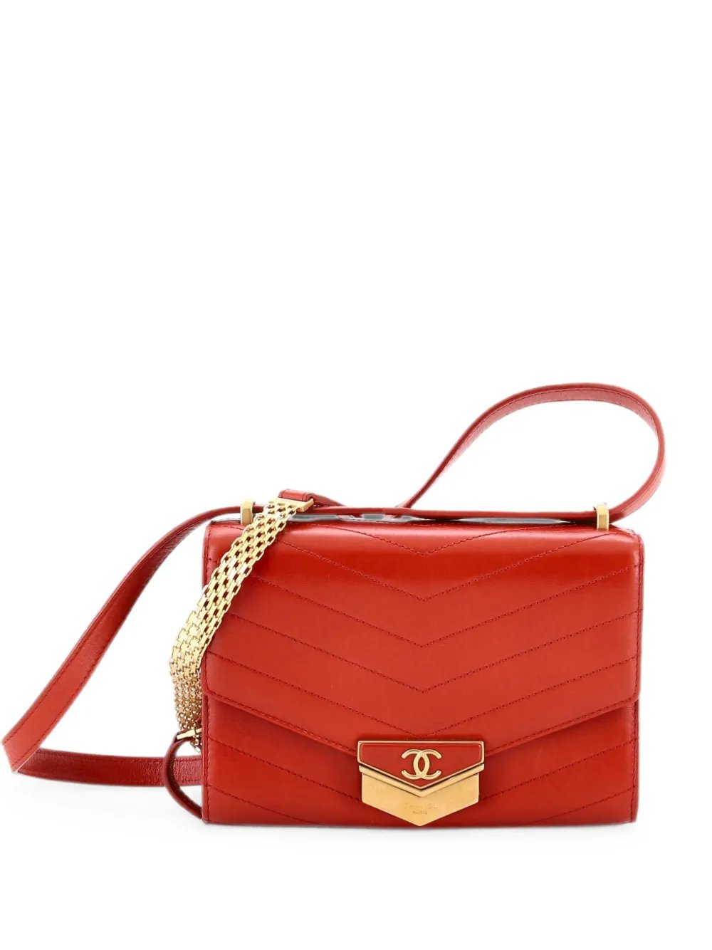 Medal Envelope Flap Bag Chevron Calfskin Small crossbody bag