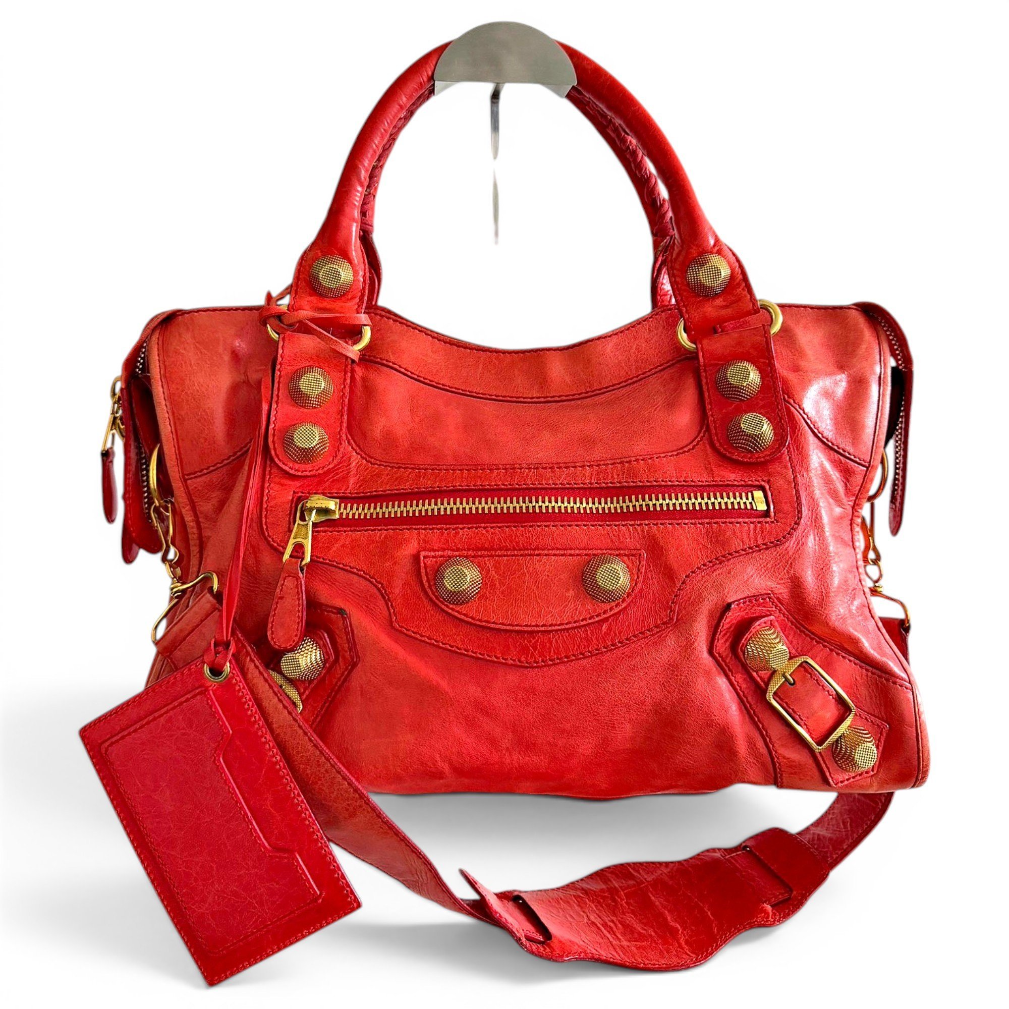 City leather handbag