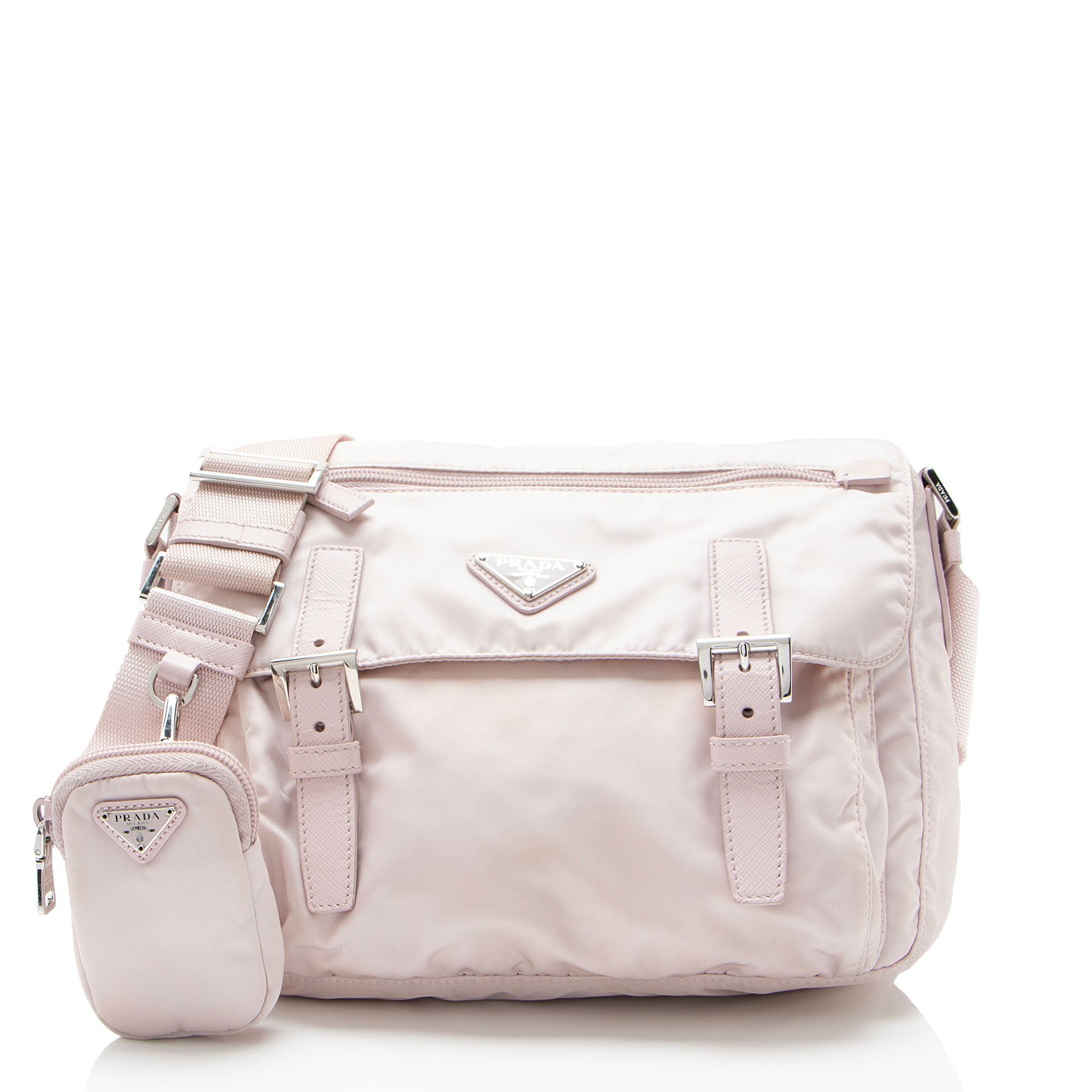 Double leather crossbody bag