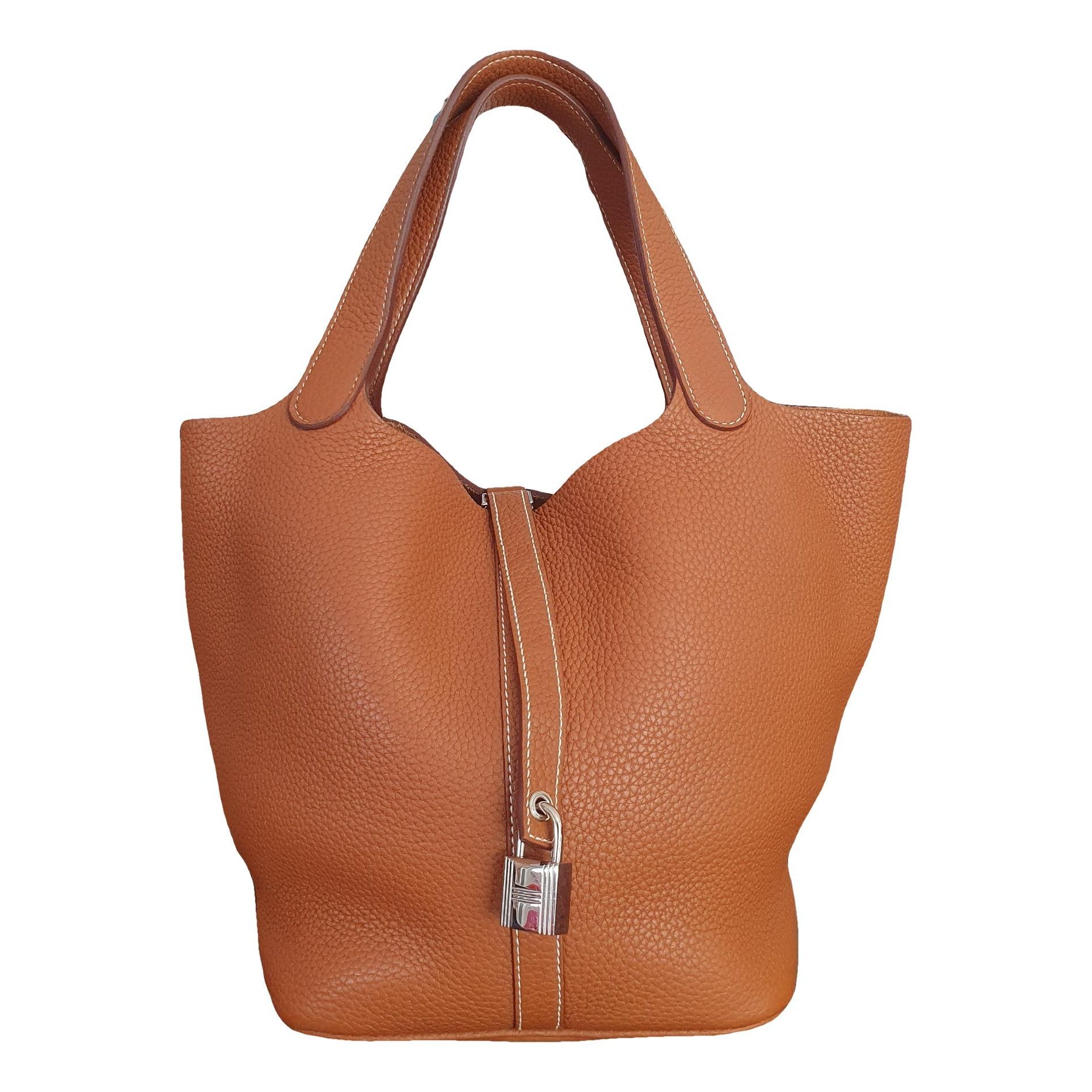 Picotin leather tote