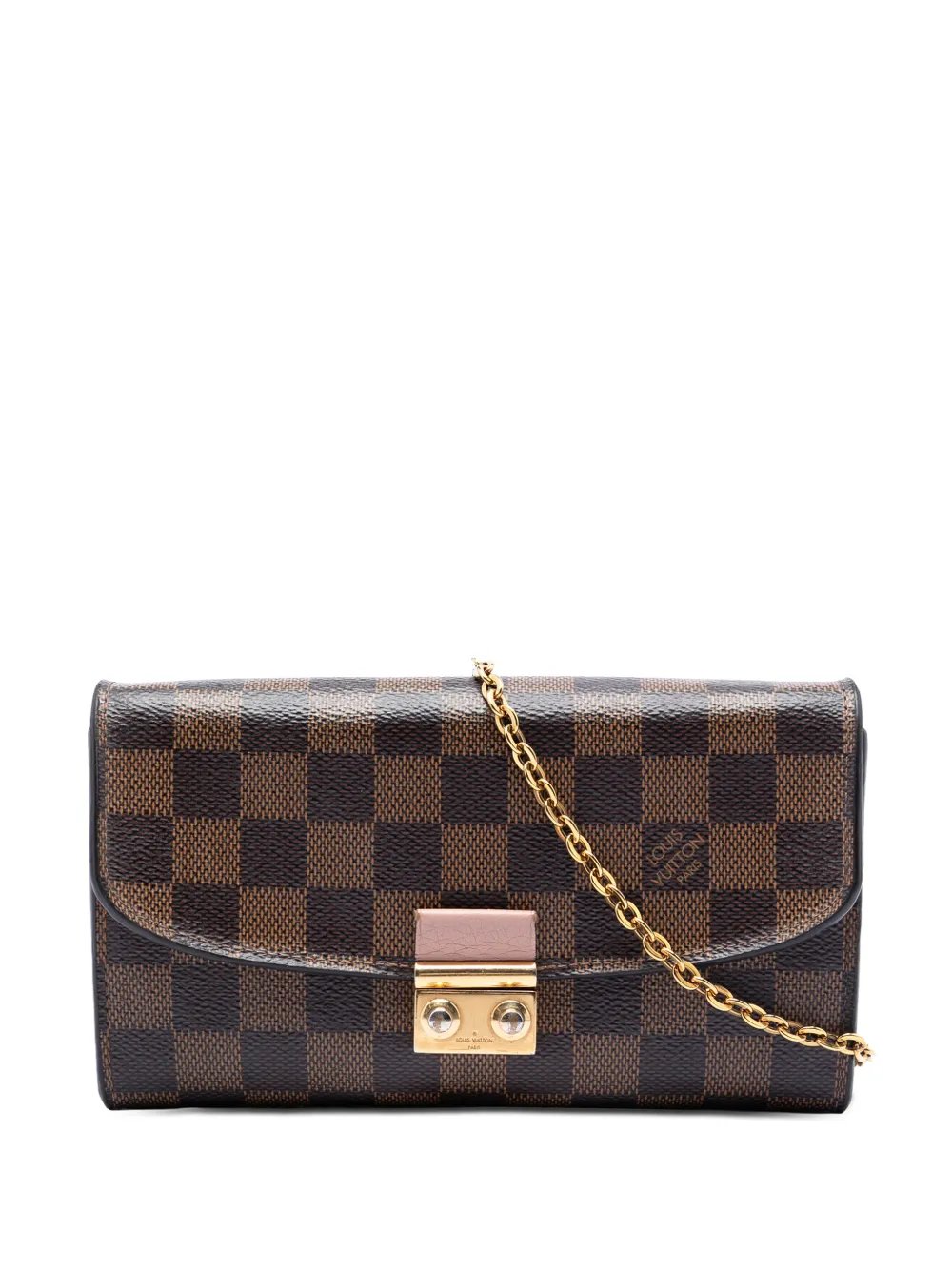 2018 Damier Ebene Croisette Chain Wallet crossbody bag