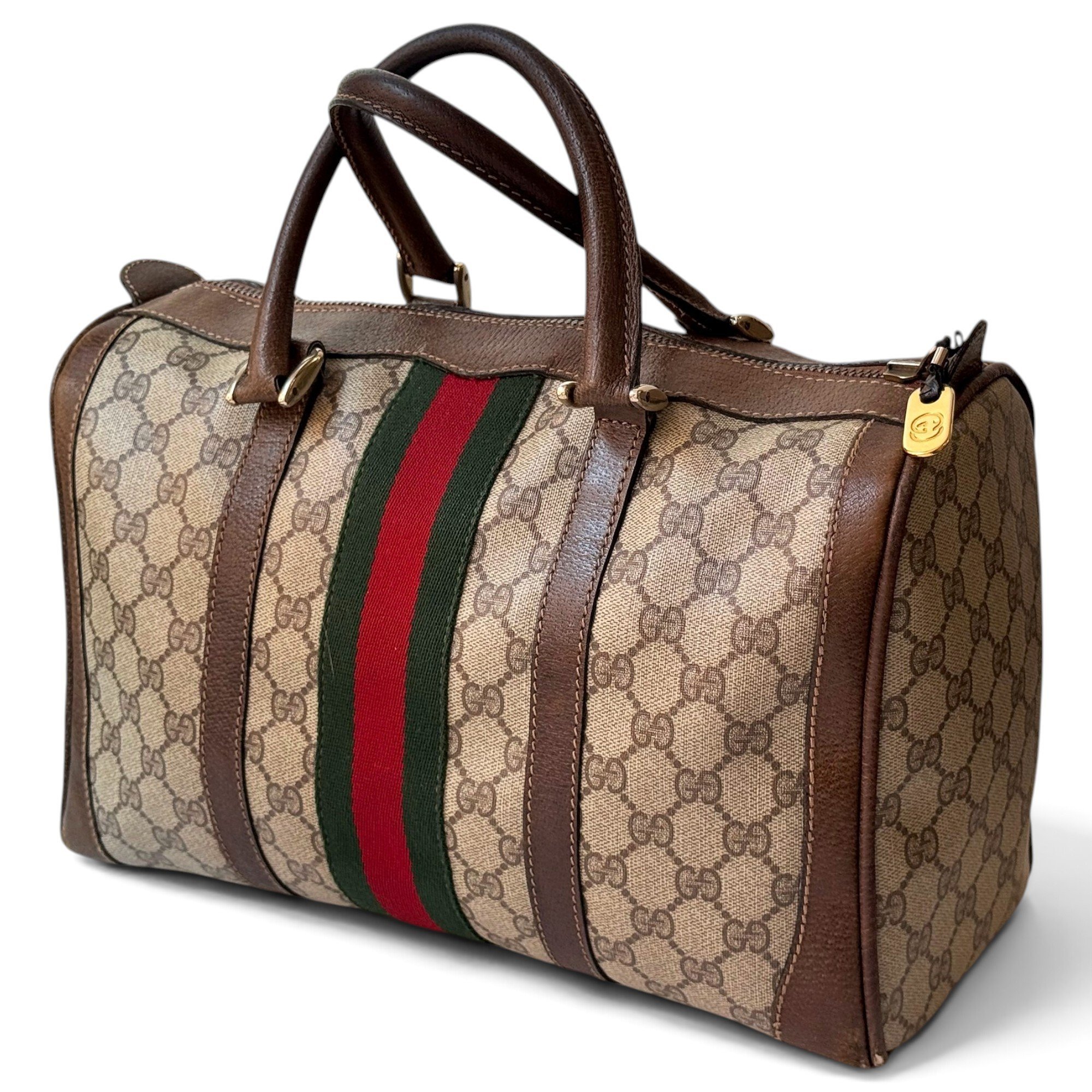 Boston leather bowling bag
