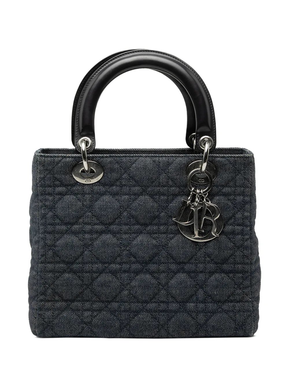 2000 Medium Denim Cannage Lady Dior satchel