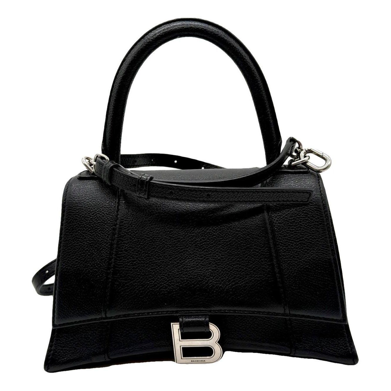 Hourglass leather handbag