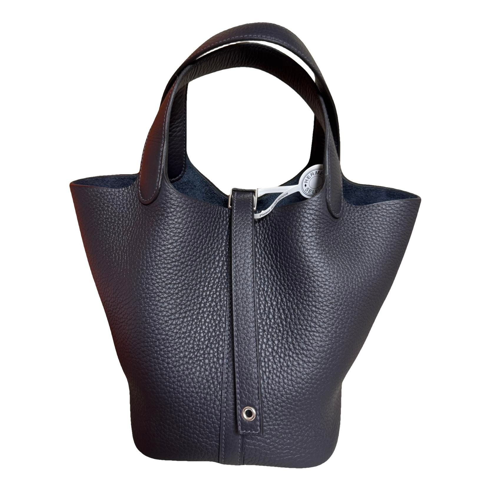 Picotin leather tote