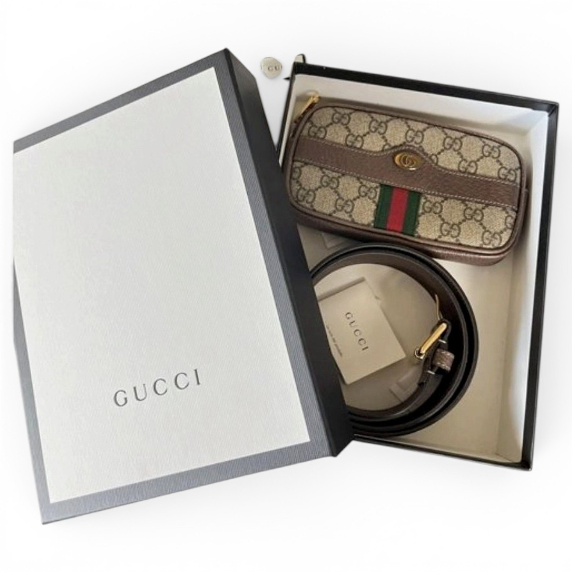 Ophidia leather clutch bag