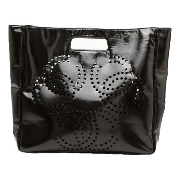 Trendy CC patent leather tote