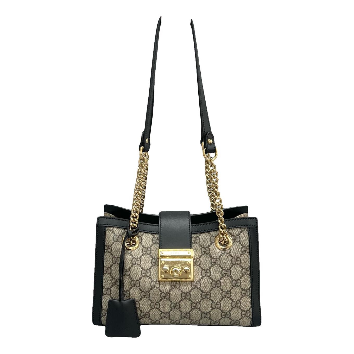Padlock leather handbag