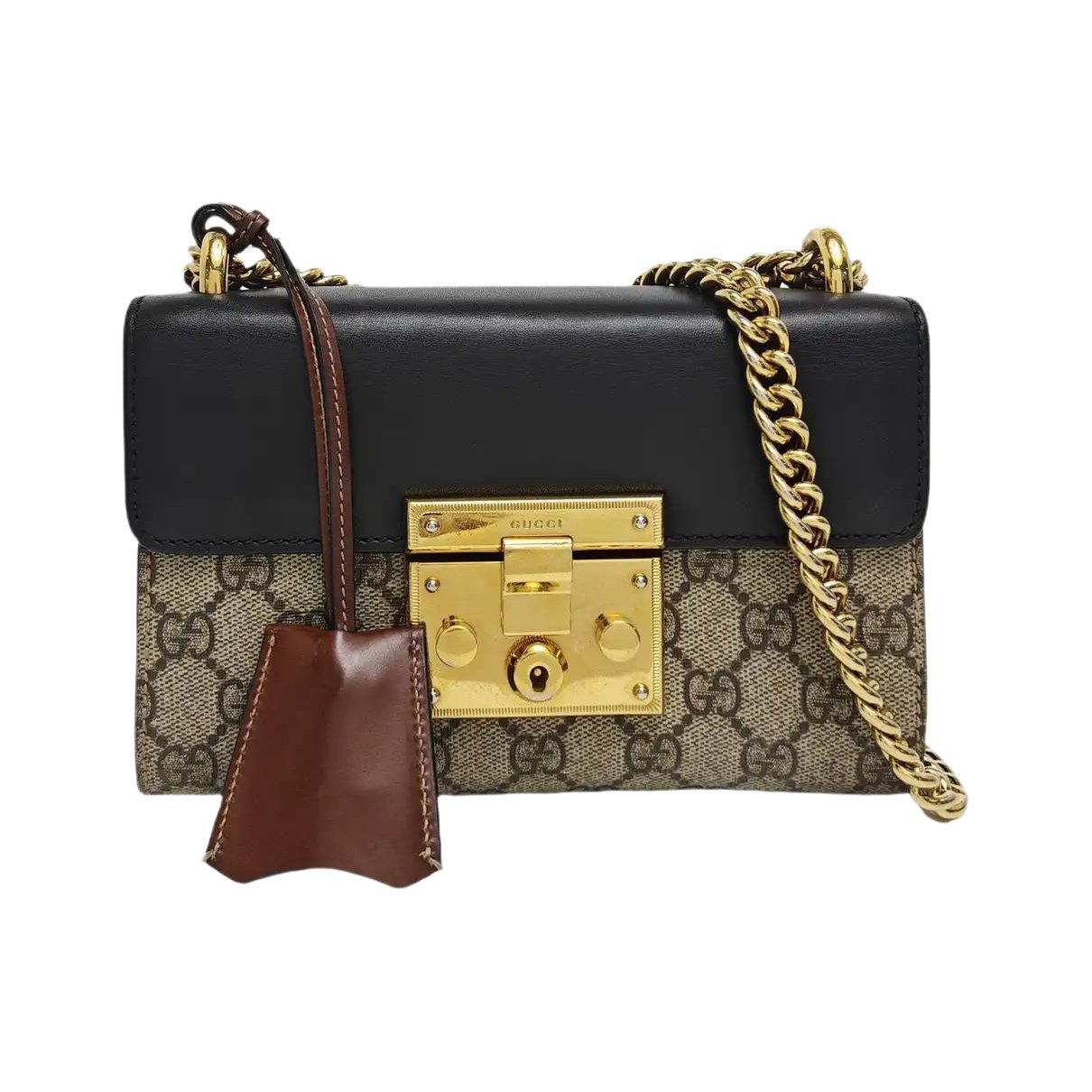 Padlock leather crossbody bag