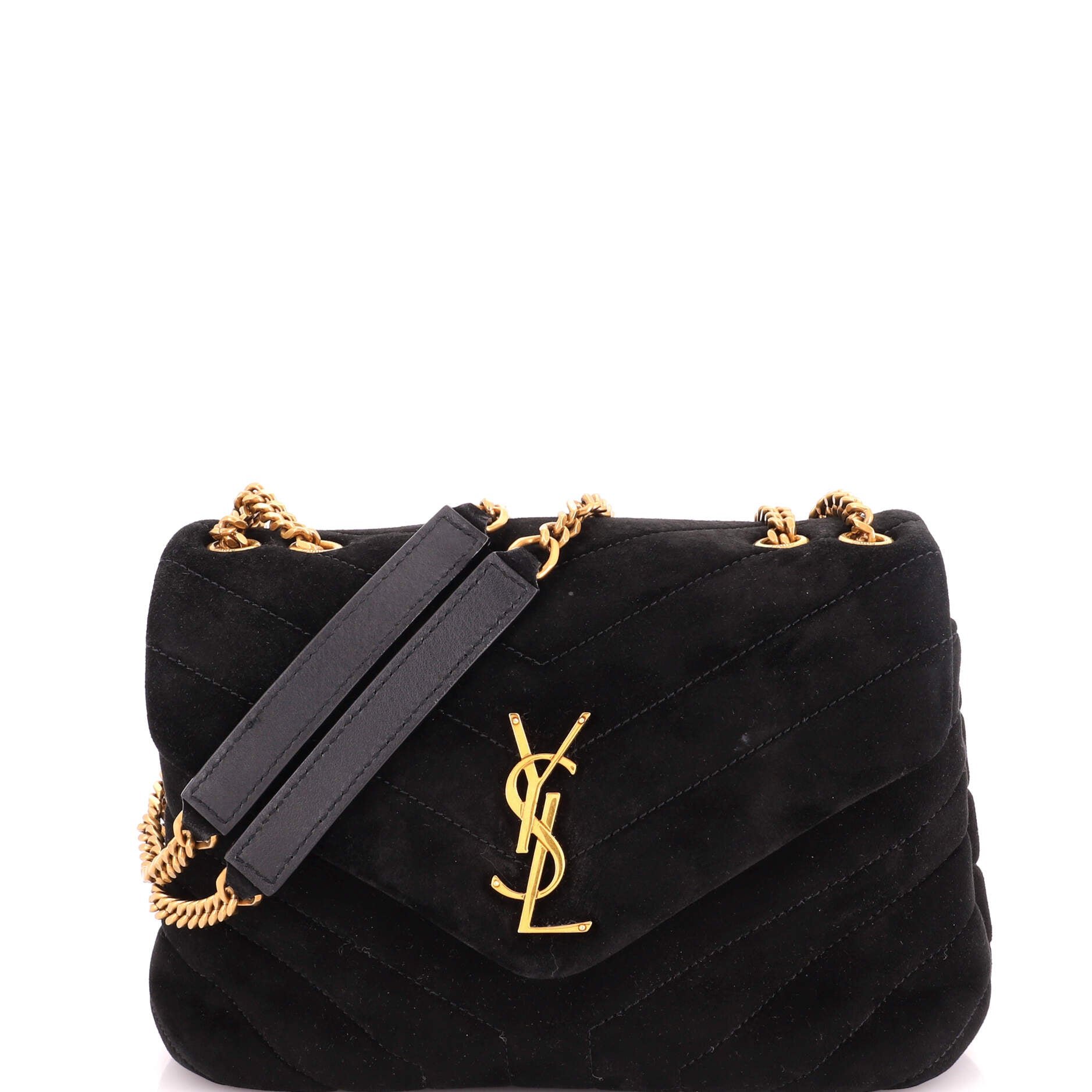Loulou Shoulder Bag Matelasse Chevron Velvet Small