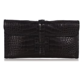 Hermes Hermès Black Matte Alligator Jigé Elan 29