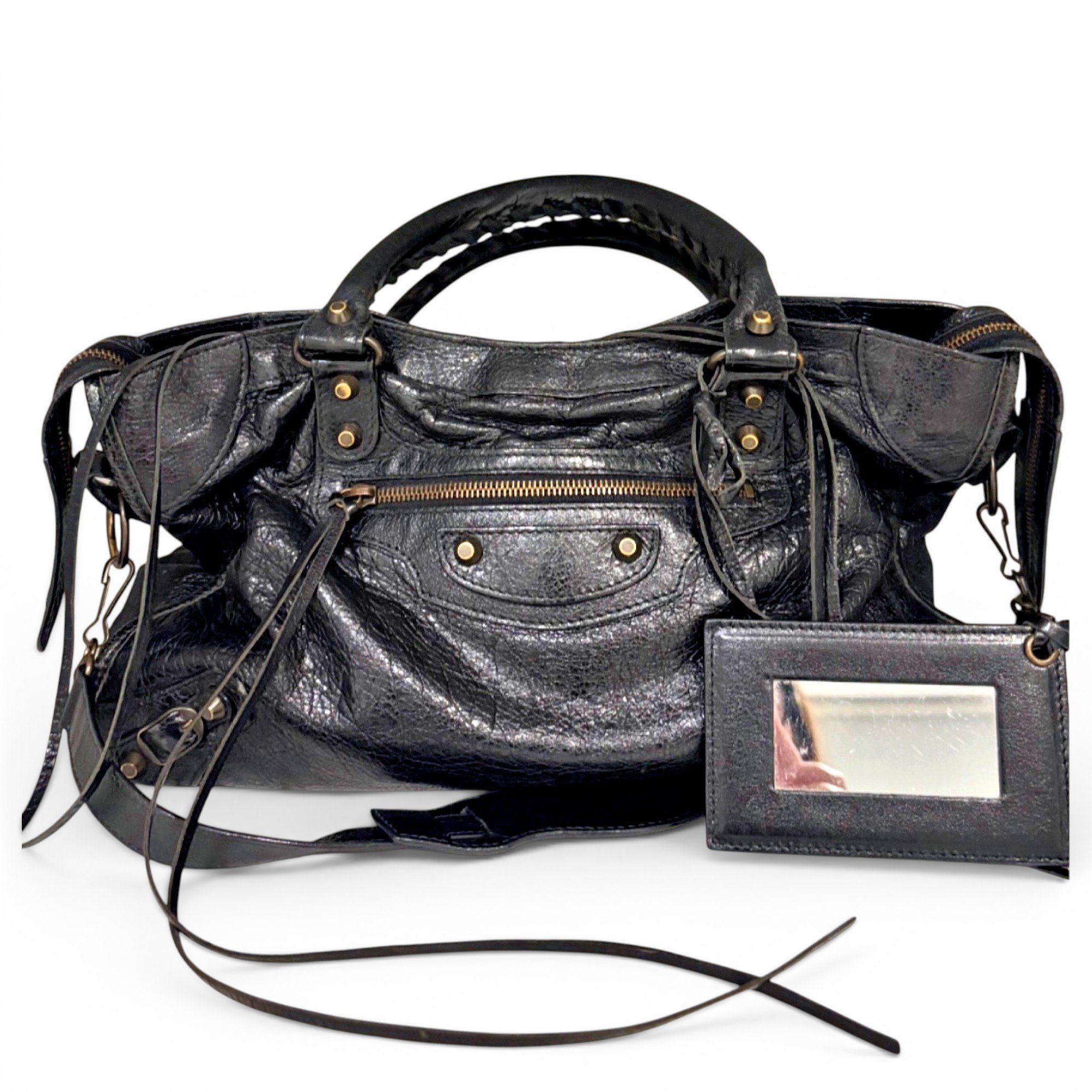 City leather handbag
