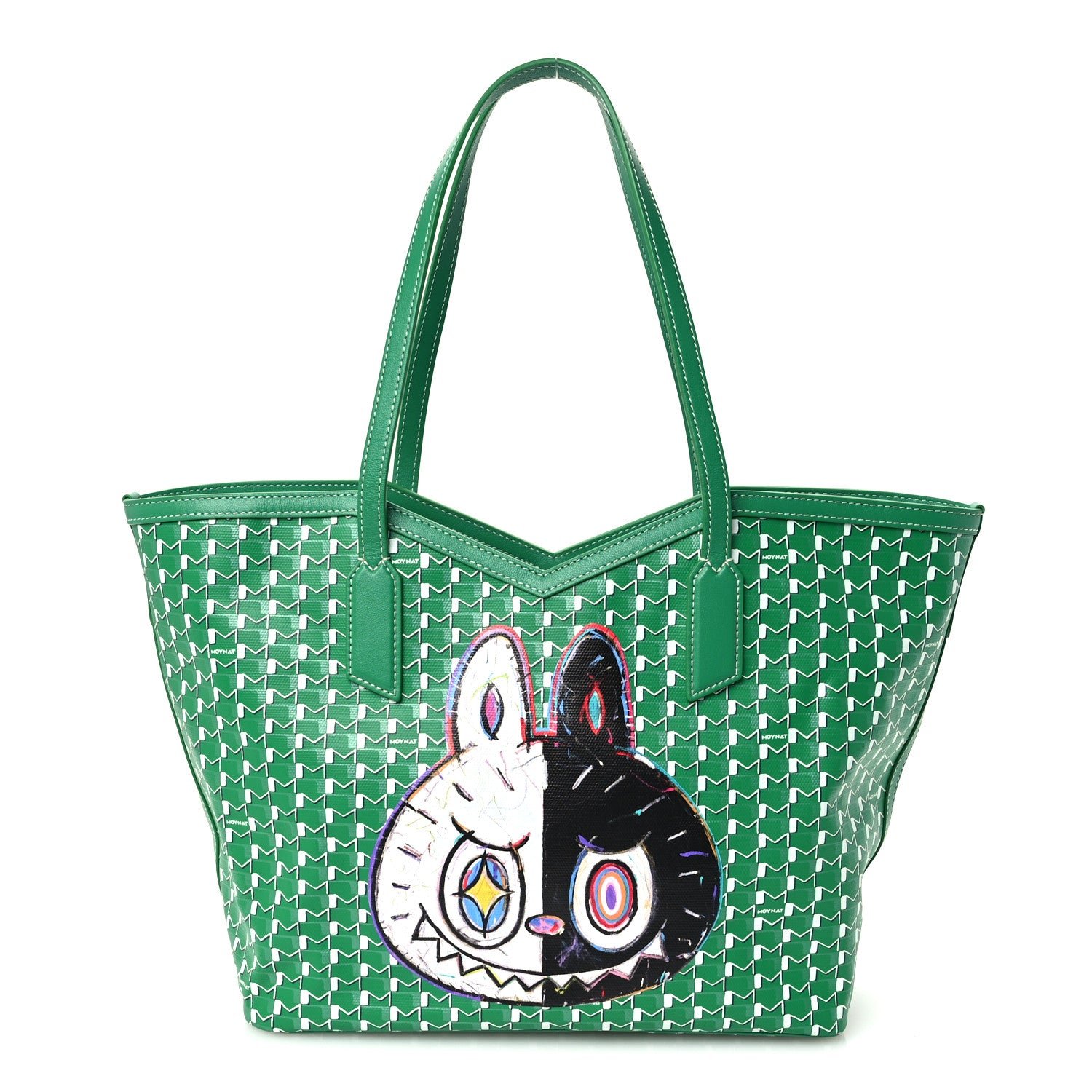 Moynat Moynat X KASING LUNG Calfskin Canvas M Labubu Tote MM Green Apple