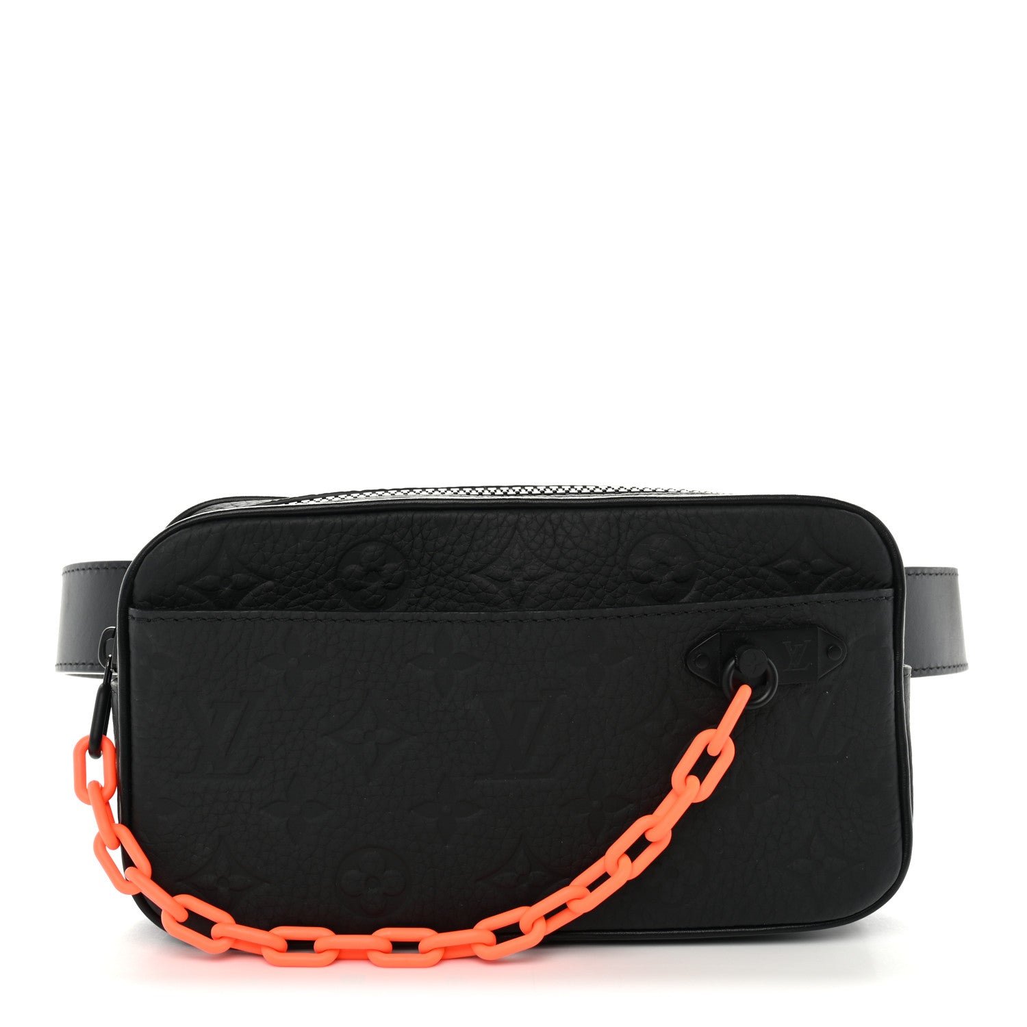 Louis Vuitton Taurillon Monogram Uniformes Solar Ray Soft Pochette Volga Belt Bag Black