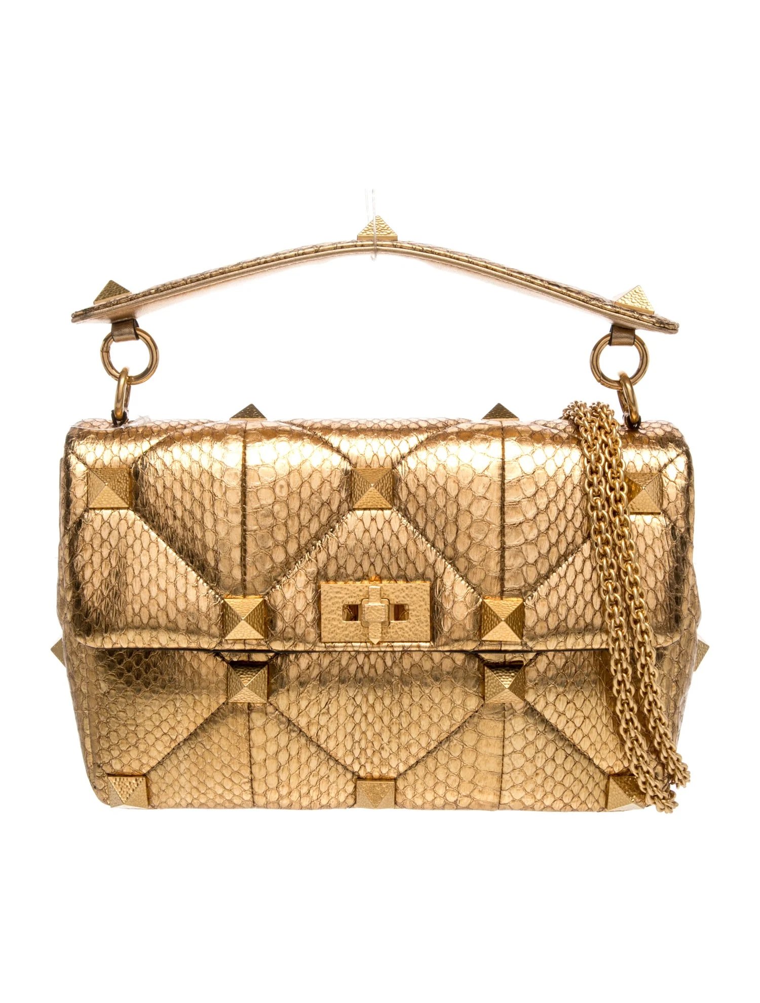 Roman Stud Top Handle Bag