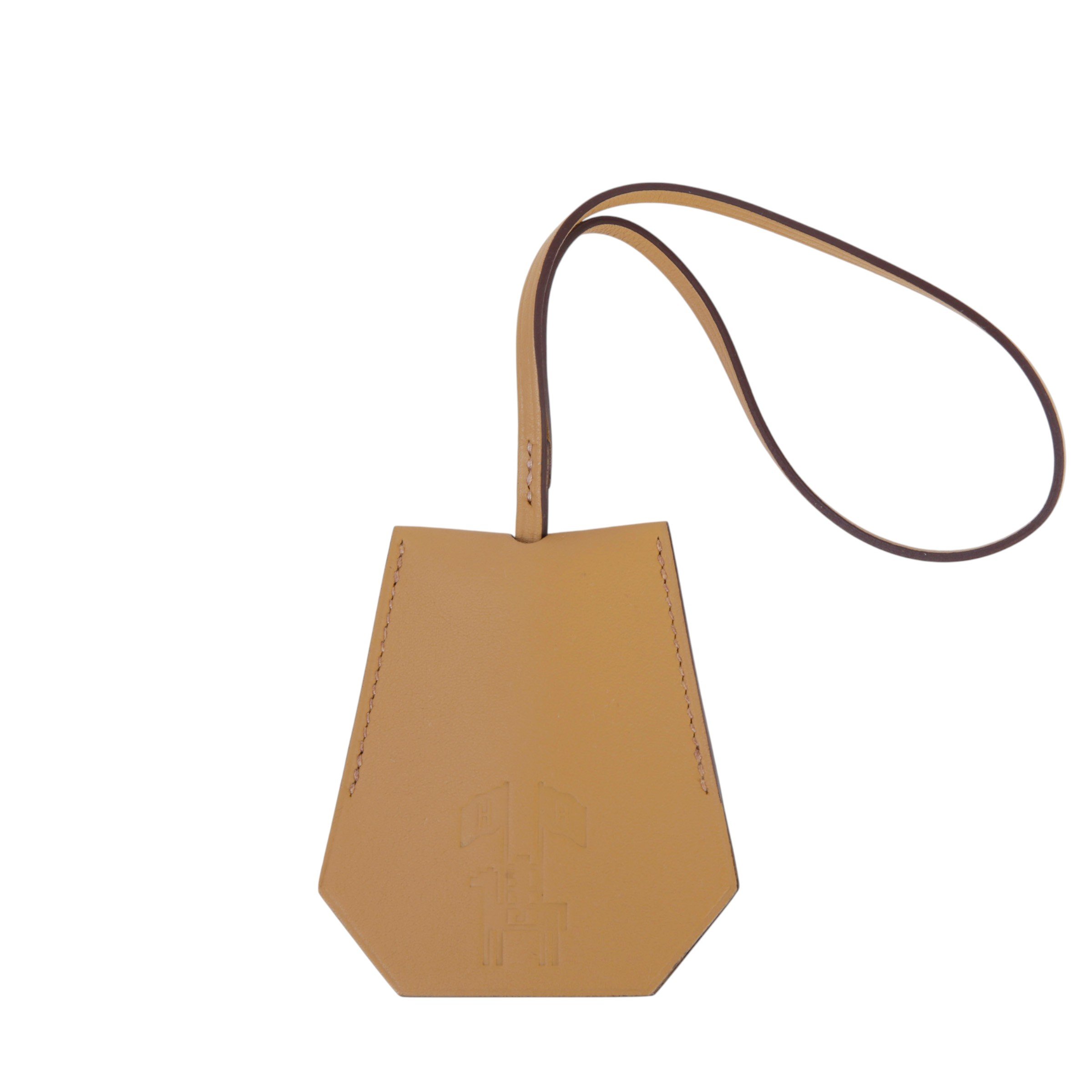 Hermes Unused ( Rank NS ) HERMÈS Clochette Charm Sesame (2S) Tadelakt Palladium hardware