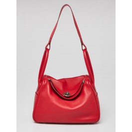 Hermes Hermes 26cm Rouge Piment Swift Leather Palladium Plated Lindy Bag