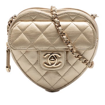 Lambskin Mini Metallic Lambskin CC in Love Heart Crossbody