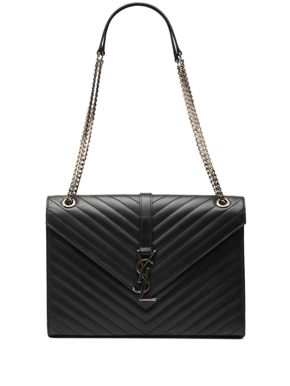 2014 Large Calfskin Chevron Monogram Envelope Bag shoulder bag