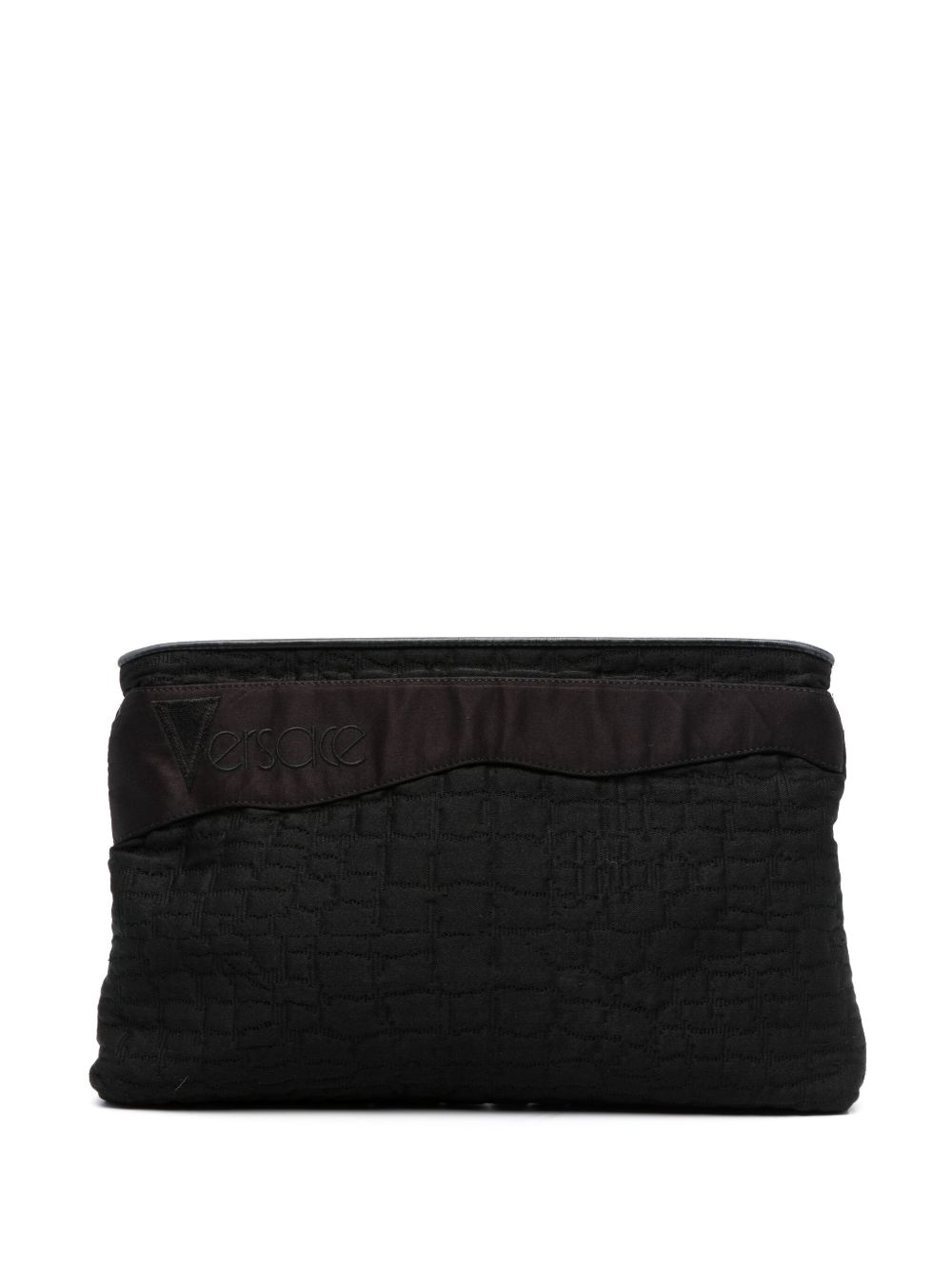1980s logo-embroidered clutch bag