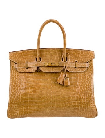 Hermes Shiny Porosus Crocodile Birkin 35