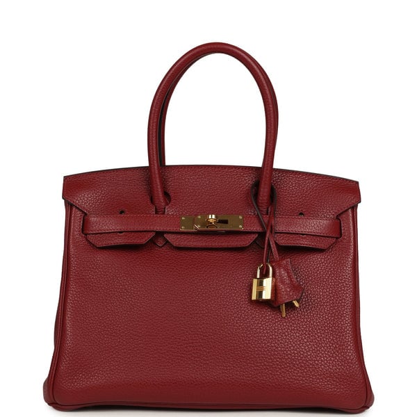 Hermes Pre-owned Hermes Birkin 30 Rouge H Togo Gold Hardware