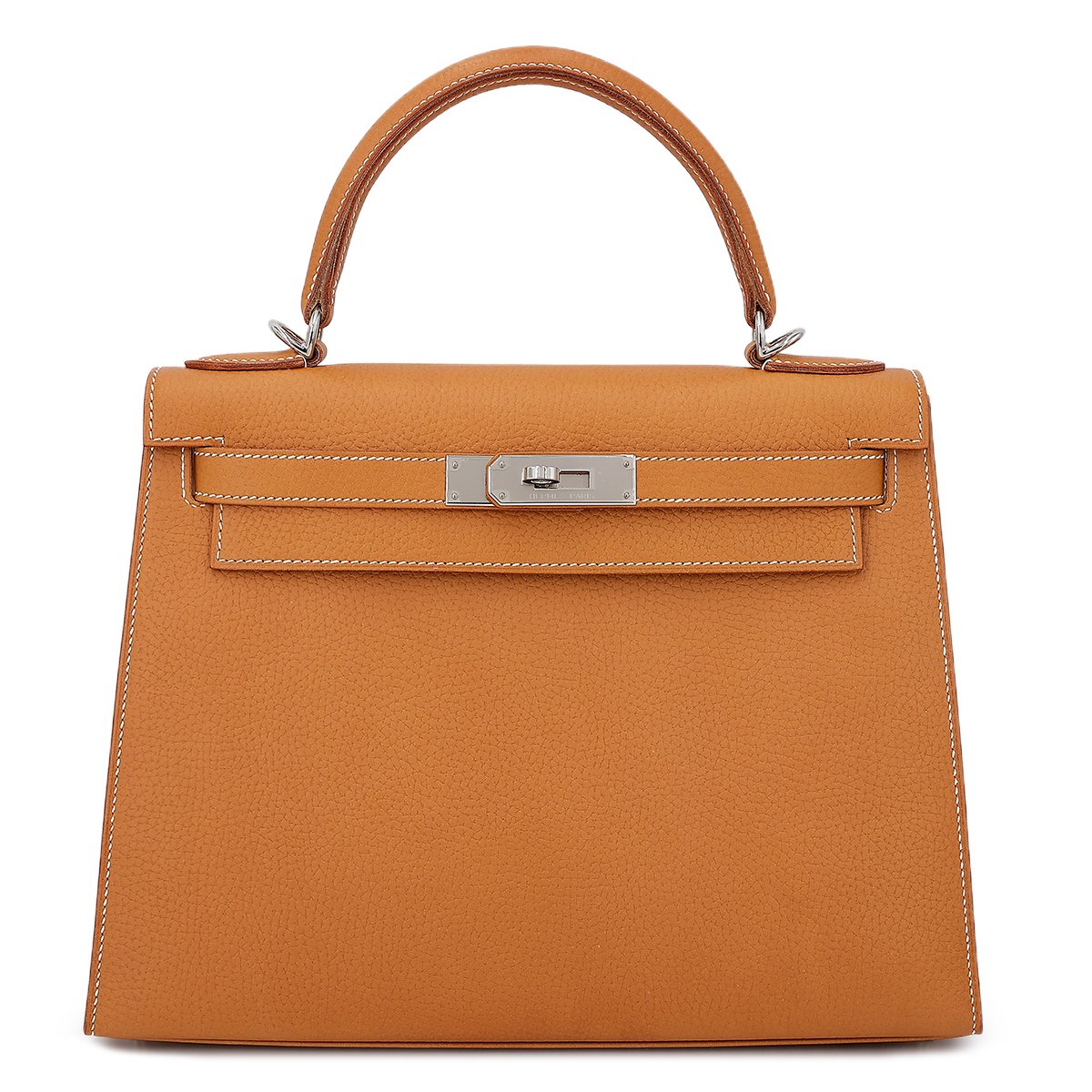 Unused ( Rank NS ) HERMÈS Kelly 28 Sellier Natural Sable (21) Natural Graine Palladium hardware D (2019)