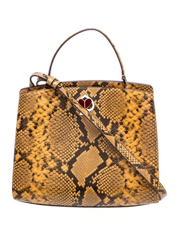 Embossed Leather Top Handle Bag