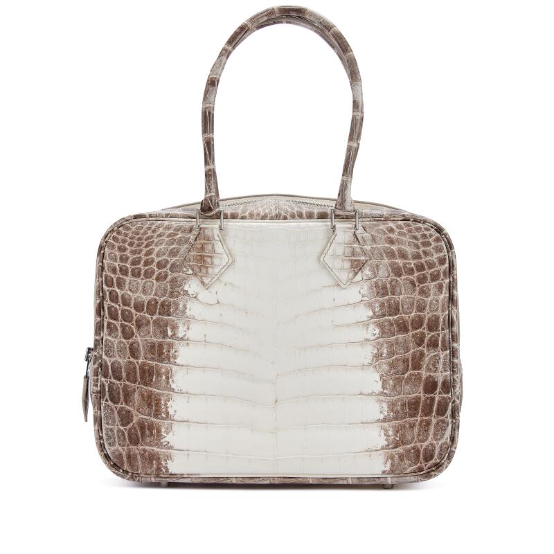 Hermes White Matte Niloticus Crocodile Himalaya Plume 28 Palladium Hardware, 2016