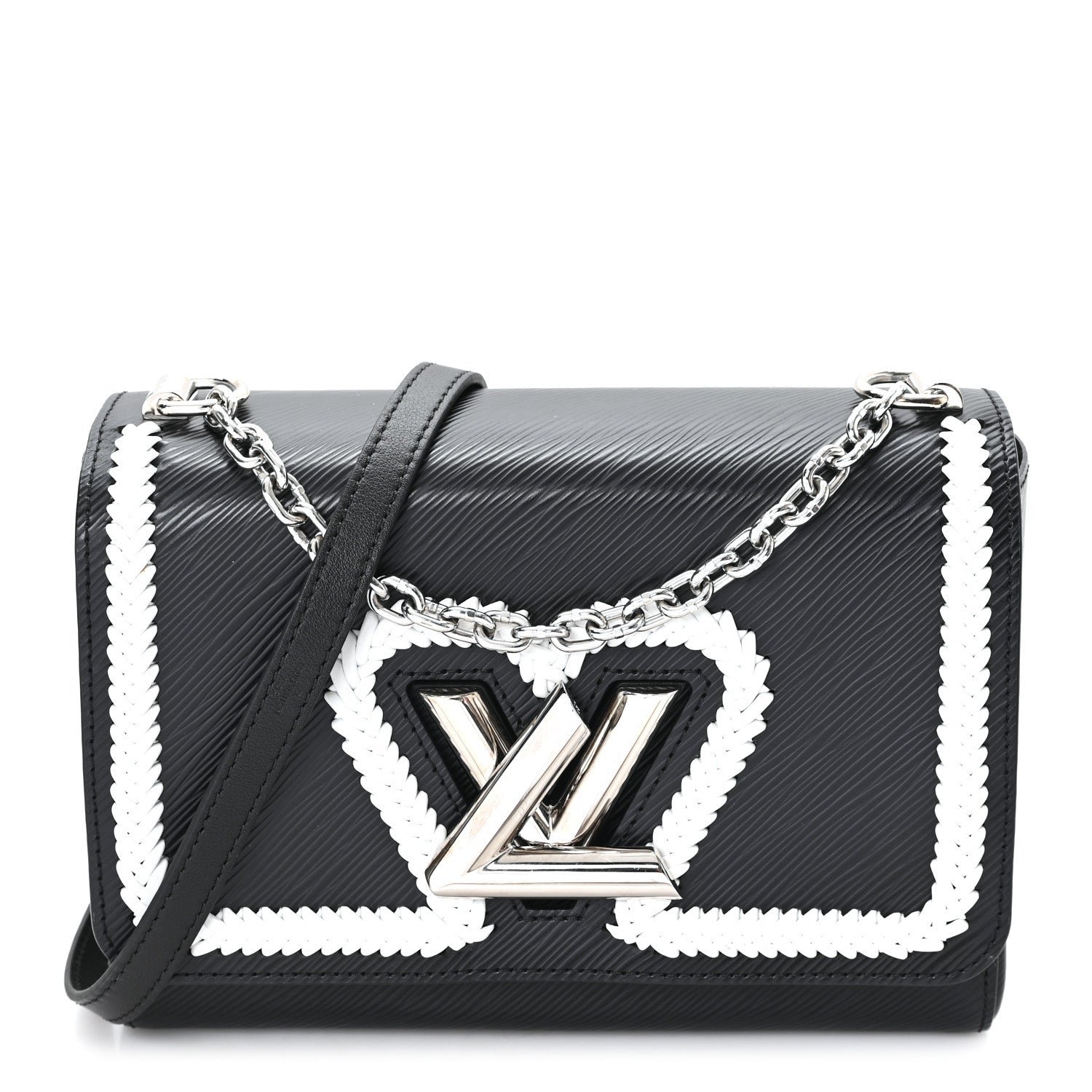 Louis Vuitton Epi Whipstitch Heart Twist Shoulder Bag MM Black