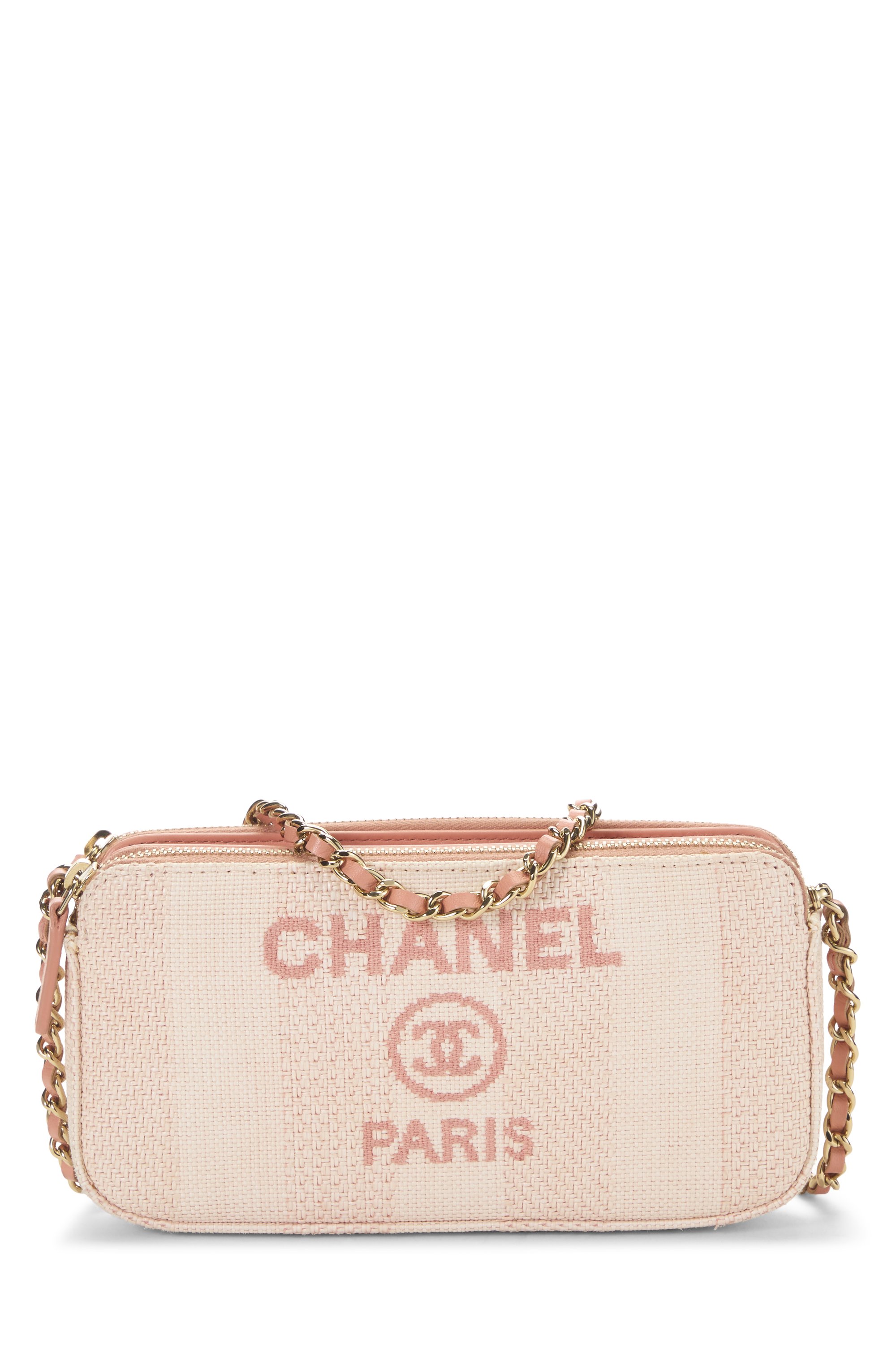 Pink Canvas Deauville Double Zip Crossbody