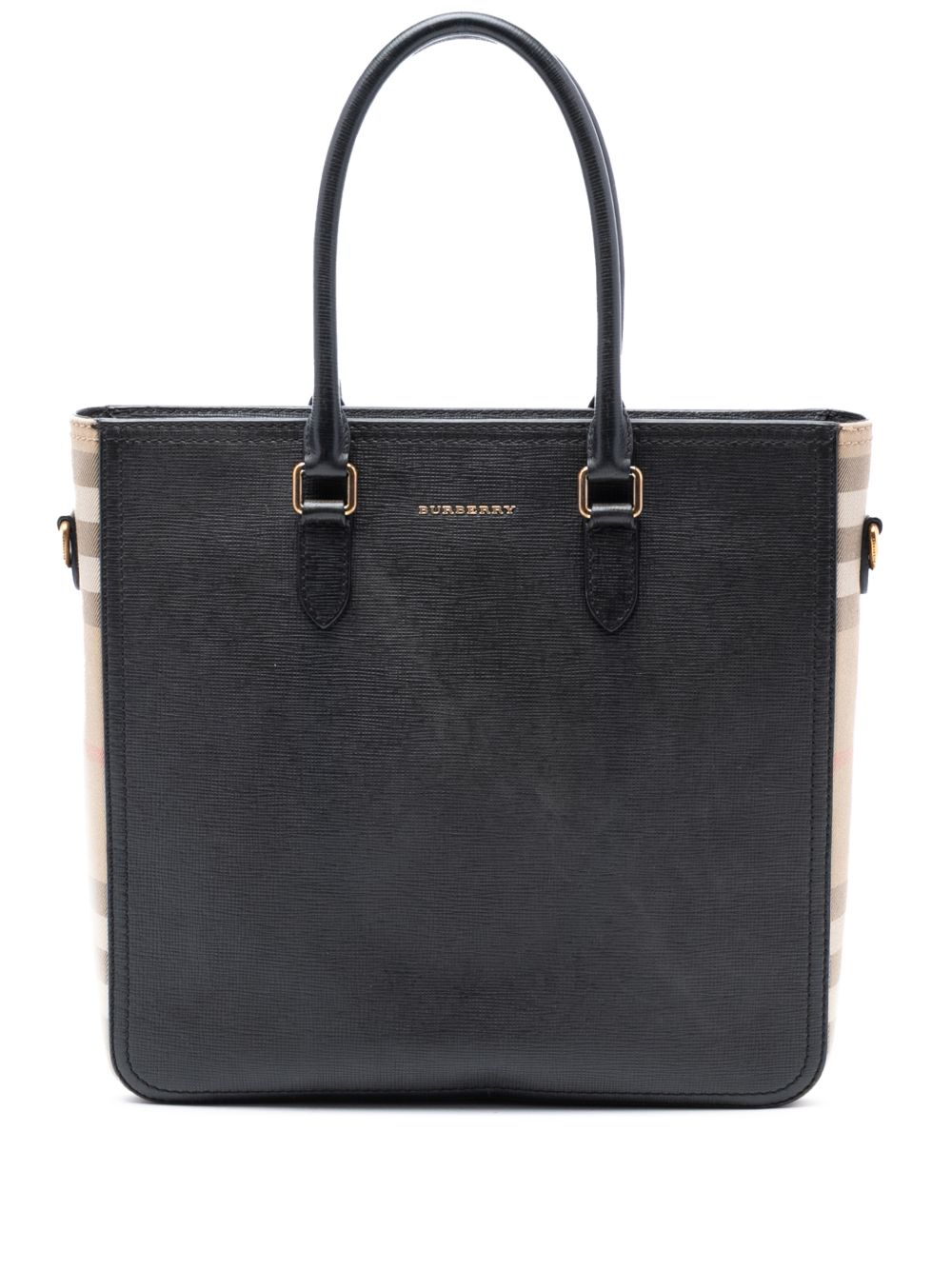 Burberry 2000-2017 Leather and Mega Check Canvas Banwell Tote satchel