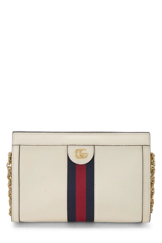 White Leather Ophidia Shoulder Bag Small