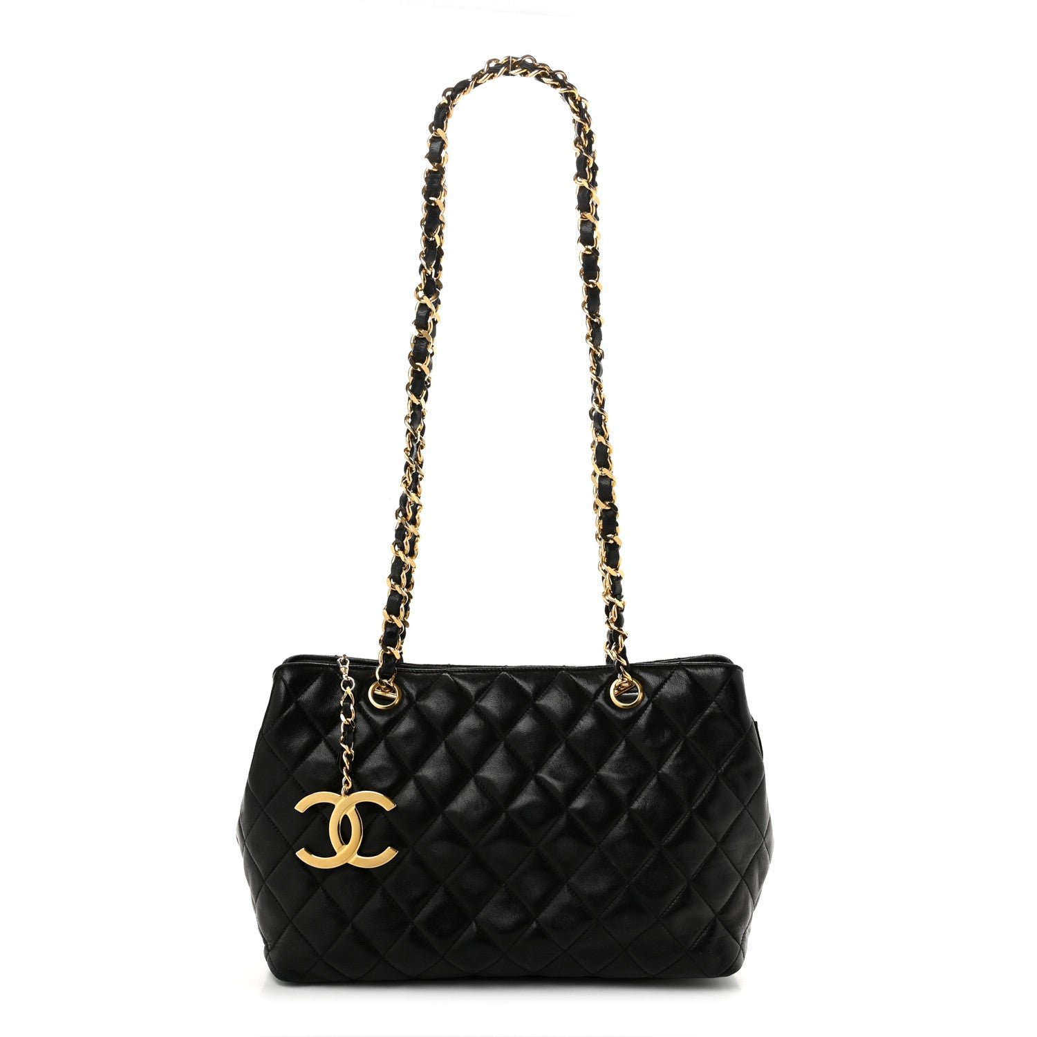 Chanel Lambskin Quilted Shoulder Bag  Black
