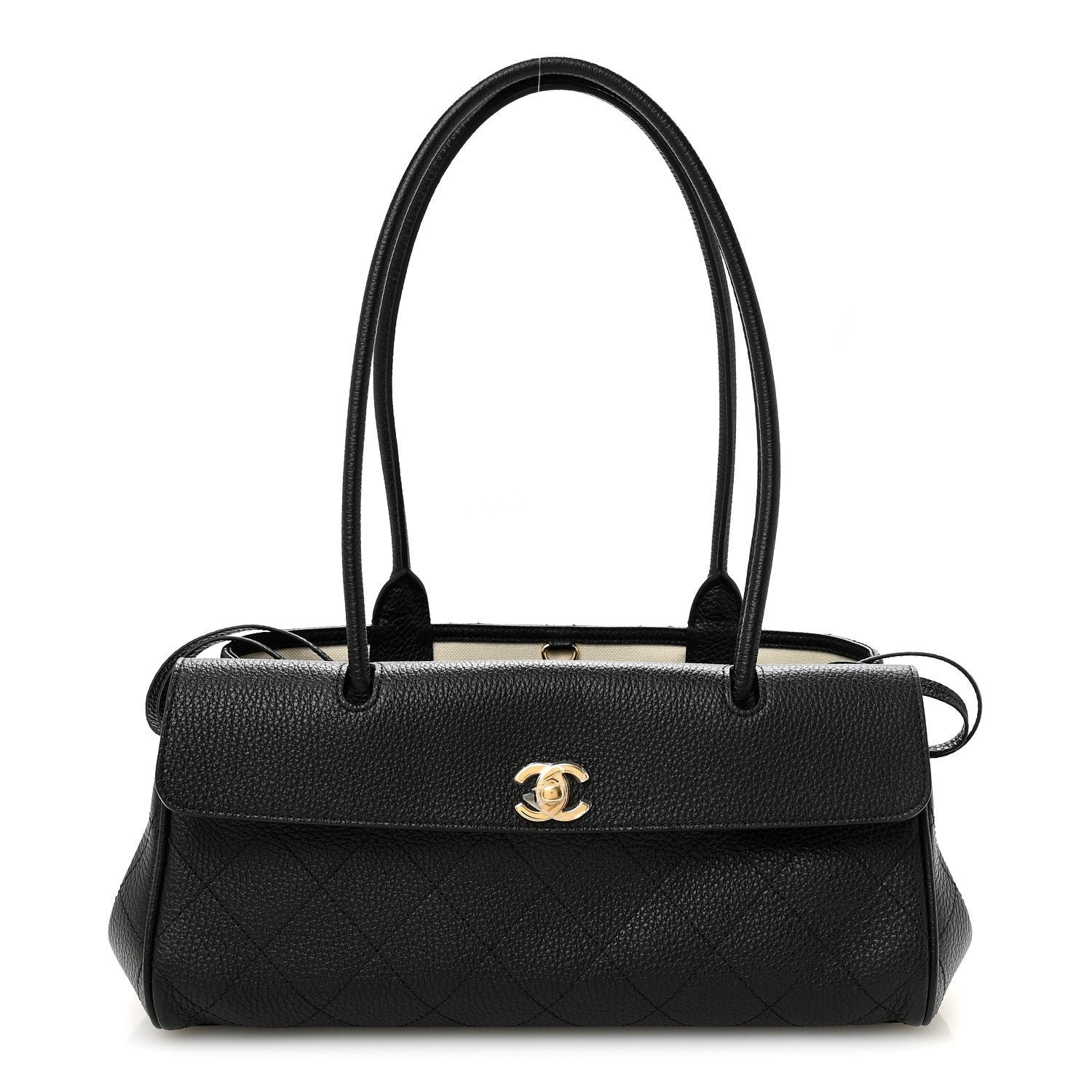 Chanel Grained Calfskin Stitched Urban Essentials Small Shopping Bag Black