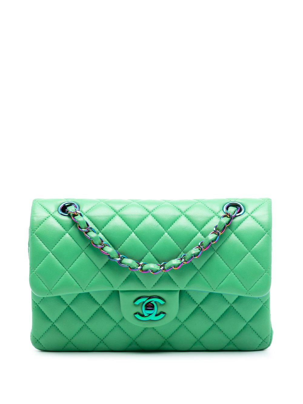 2021 Small Classic Lambskin Rainbow Hardware Double Flap shoulder bag