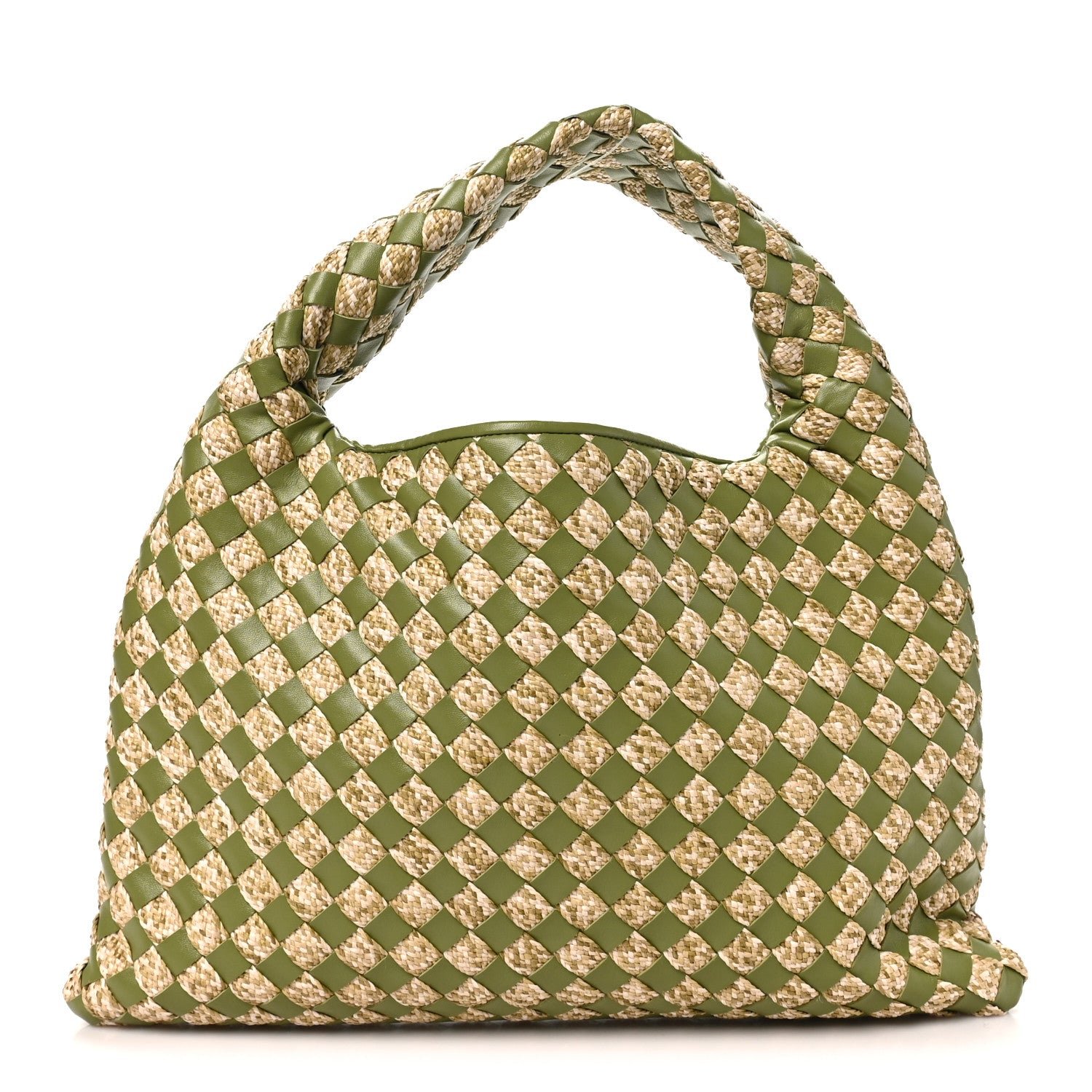 Bottega Veneta Nappa Raffia Intrecciato Small Hop Green Natural