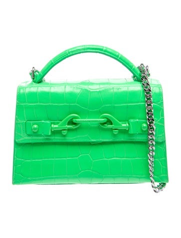 Embossed Leather Top Handle Bag
