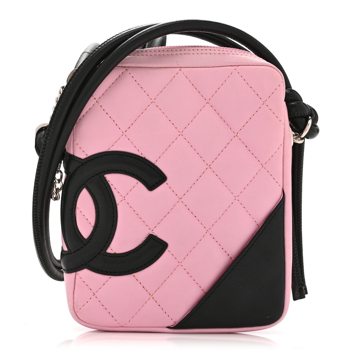 Chanel Calfskin Quilted Small Cambon Messenger Pink Black