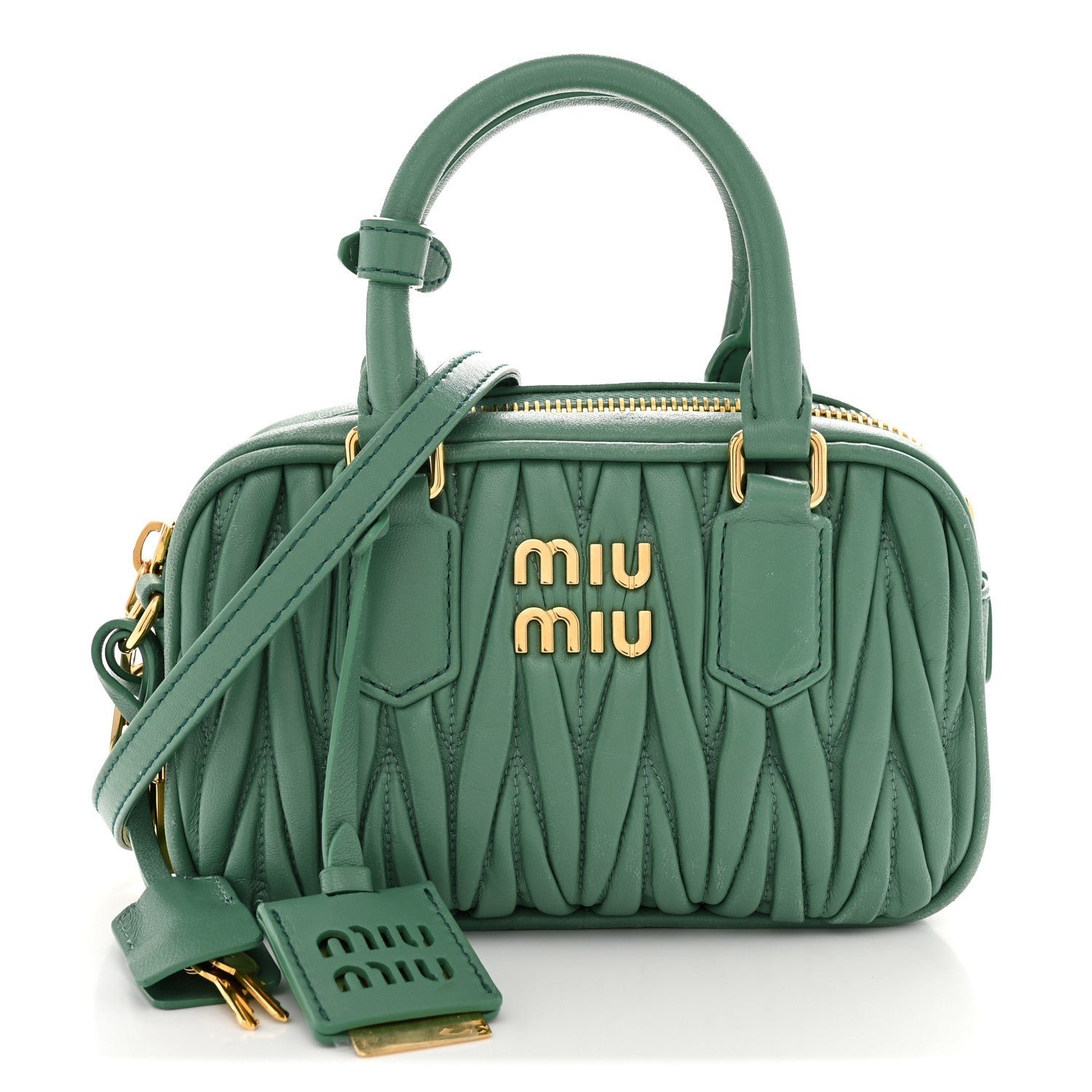 Miu Miu Miu Miu Nappa Matelasse Small Arcadie Green