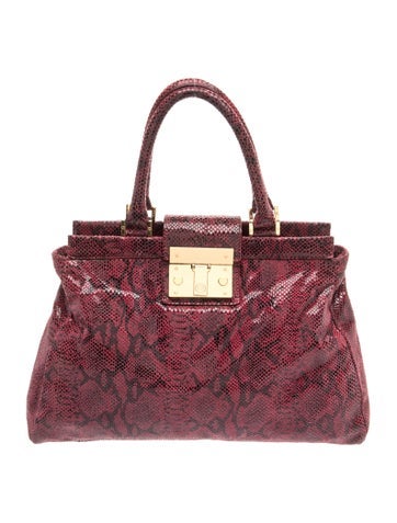 Embossed Leather Top Handle Bag