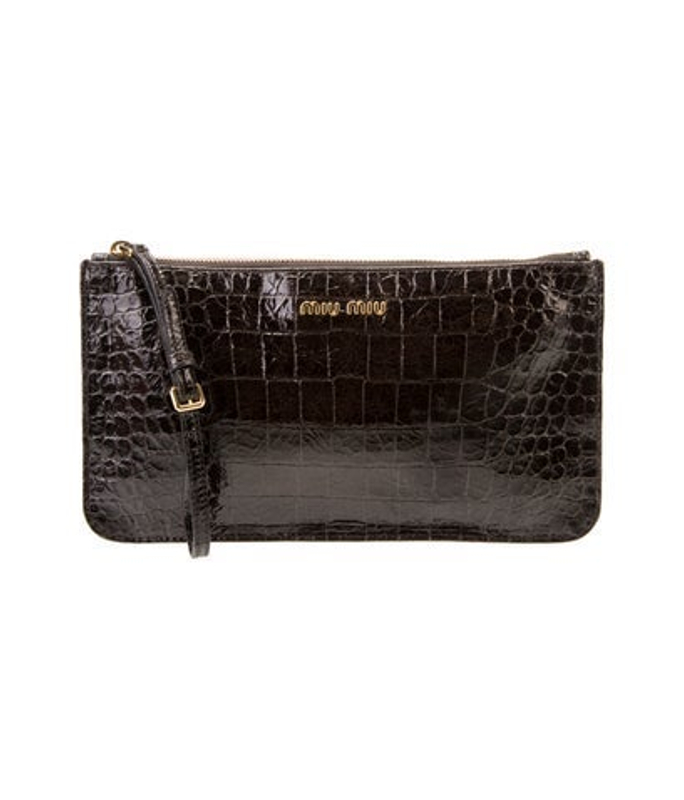 Miu Miu Miu Embossed Leather Clutch