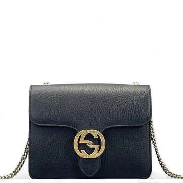 Calfskin Interlocking G Shoulder Bag Small