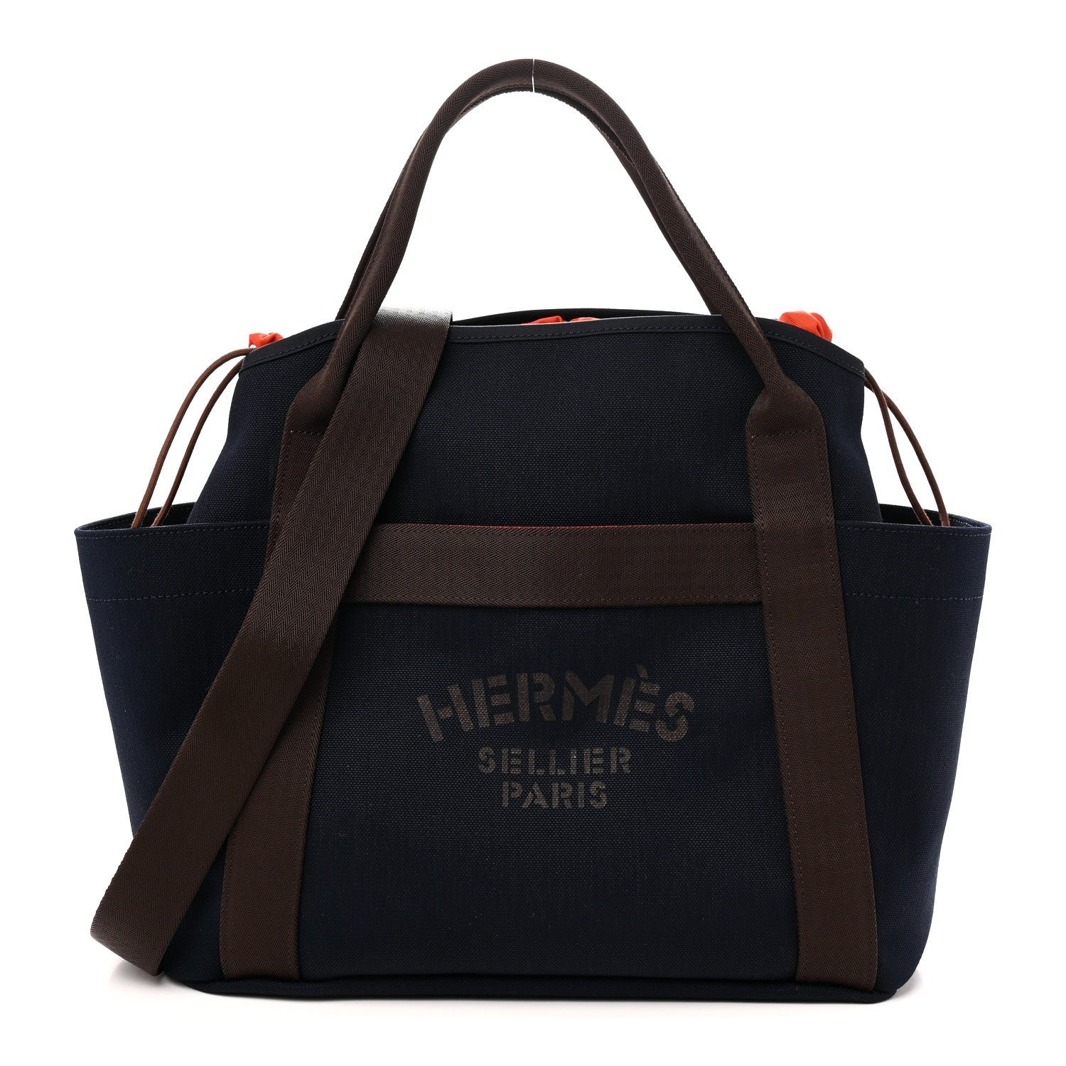 Hermes Canvas The Grooming Bag Bleu Navy Feu