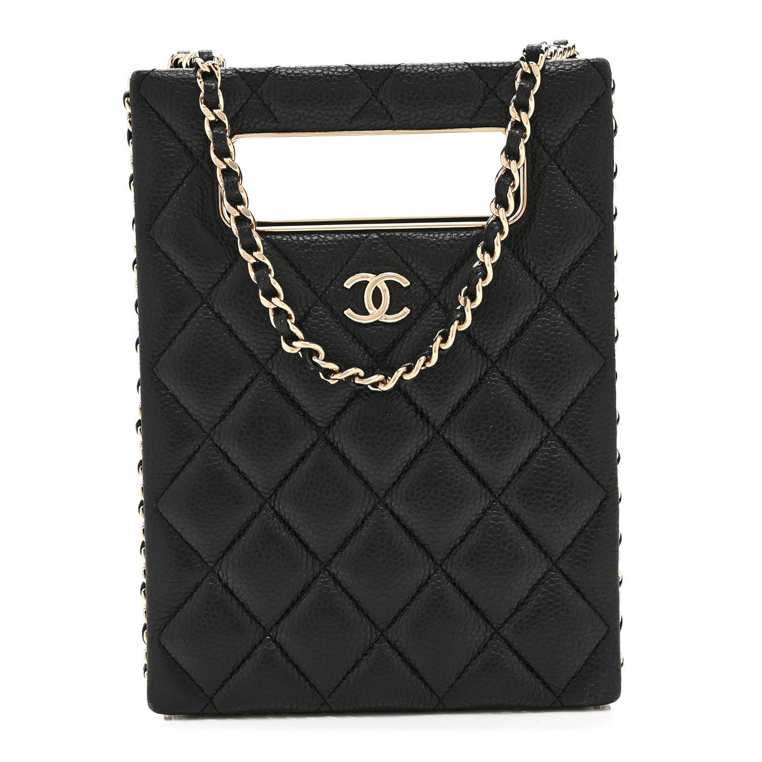 Chanel Caviar Quilted Evening Box Bag Black