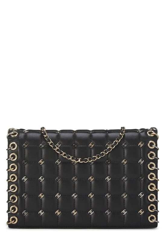 Black Calfskin Punk Chain Bag