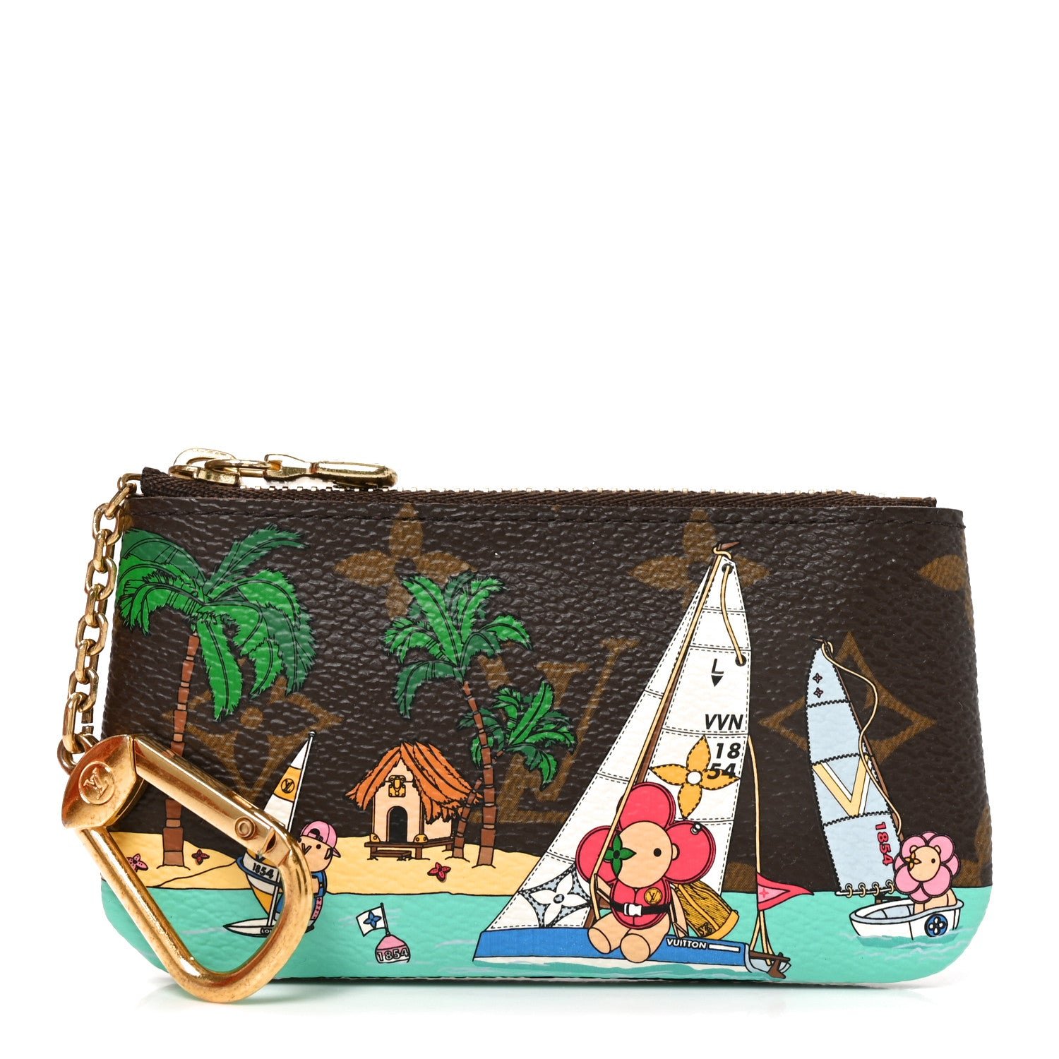 Louis Vuitton Monogram 2023 Christmas Animation Sailing Vivienne Key Pouch Dragonfruit Pink