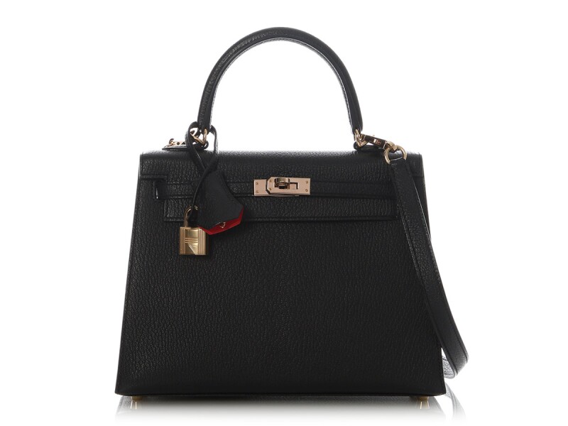 Hermes Black and Rouge de Coeur Chèvre Mysore Sellier HSS Kelly 25 Permabrass Hardware, 2023