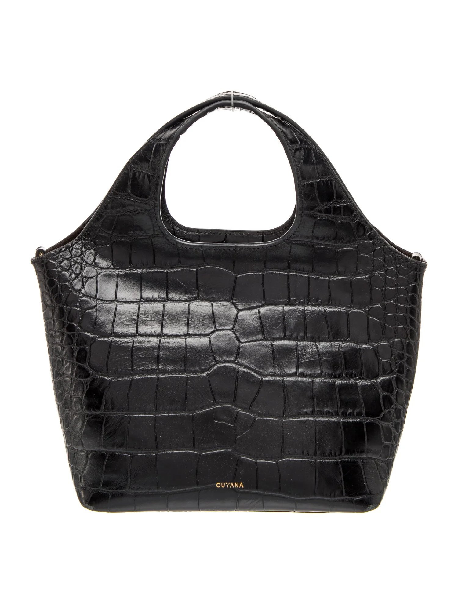 Embossed Leather Top Handle Bag